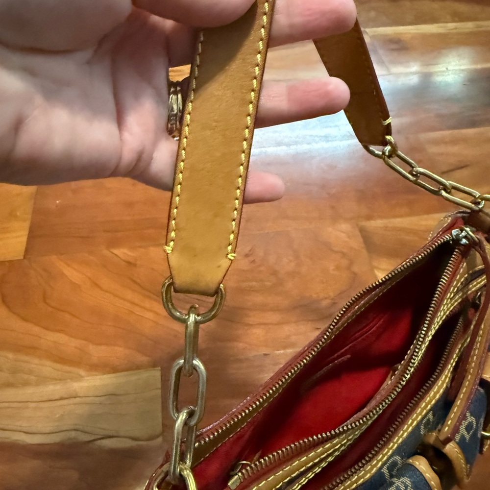 Dooney & Bourke Blue and Tan Shoulder Bag - Picture 12 of 16